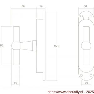 Intersteel Living 5620 T-kruk espagnolet chroom - A26000069 - afbeelding 2