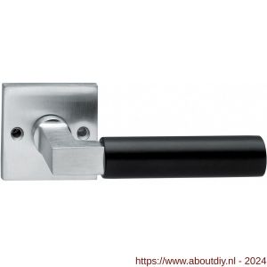 Intersteel Living 0384 deurkruk Bau-stil op rozet vierkant chroom mat-mat zwart - A26007334 - afbeelding 1