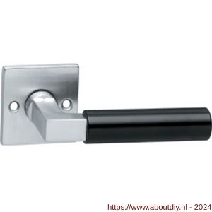 Intersteel Living 0384 gatdeel deurkruk rechts Bau-stil rozet vierkant chroom mat-mat zwart - A26000435 - afbeelding 1