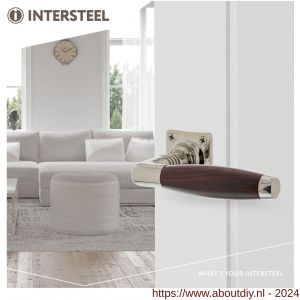 Intersteel Living 0376 deurkruk Ton nikkel palissander met vierkant rozet - A26008081 - afbeelding 3
