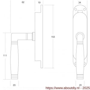Intersteel Living 5620 kruk-espagnolet rechts Ton 222 nikkel-ebbenhout - A26000072 - afbeelding 2