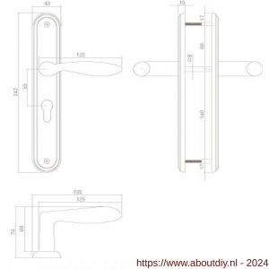 Intersteel Living 1695 deurkruk George op langschild profielcilinder 55 mm nikkel mat - A26005121 - afbeelding 2