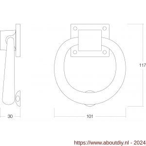 Intersteel Living 4035 deurklopper rond 107 mm nikkel mat - A26000153 - afbeelding 2