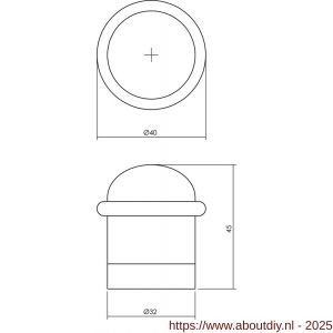 Intersteel Living 4420 deurstop met ring nikkel mat - A26000989 - afbeelding 2