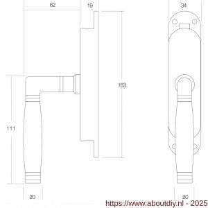 Intersteel Living 5620 kruk-espagnolet rechts Ton 222 nikkel mat-ebbenhout - A26000073 - afbeelding 2