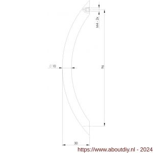 Intersteel Living 8750 meubelgreep gebogen diameter 10x96 mm nikkel mat - A26004590 - afbeelding 2