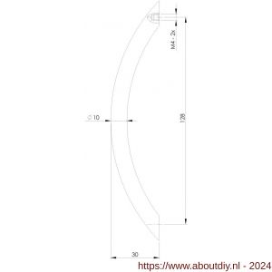 Intersteel Living 8750 meubelgreep gebogen diameter 10x128 mm nikkel mat - A26004591 - afbeelding 2