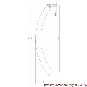Intersteel Living 8750 meubelgreep gebogen diameter 10x192 mm nikkel mat - A26004593 - afbeelding 2