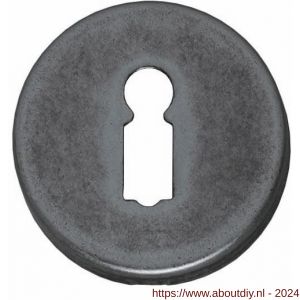 Intersteel Living 3186 sleutelplaatje kunststof verdekt diameter 49x7 mm messing oud grijs - A26007610 - afbeelding 1
