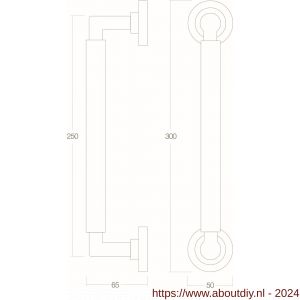 Intersteel Living 4261 greep Bau-stil 250 mm op rozet oud grijs - A26001985 - afbeelding 2