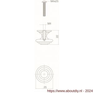 Intersteel Living 8477 meubelknop punt-cylindrisch 25 mm grijs - A26004108 - afbeelding 2