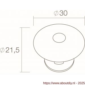 Intersteel Living 8479 meubelknop rond-zon 30 mm grijs - A26004146 - afbeelding 2