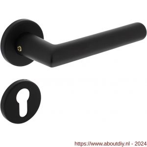 Intersteel Living 0055 deurkruk Broome op rozet diameter 50x7 mm met 7 mm nokken met profielcilinderplaatje zwart - A26009117 - afbeelding 1