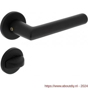 Intersteel Living 0055 deurkruk Broome op rozet diameter 50x7 mm met 7 mm nokken met WC-sluiting 8 mm zwart - A26009118 - afbeelding 1