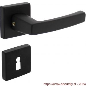 Intersteel Living 0057 deurkruk Moora op rozet 50x50x10 mm met 7 mm nokken met sleutelplaatje zwart - A26009123 - afbeelding 1