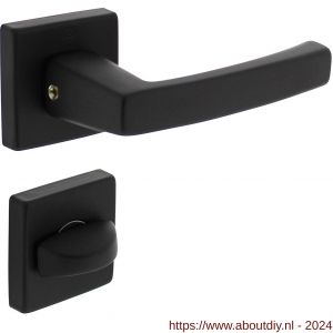 Intersteel Living 0057 deurkruk Moora op rozet 50x50x10 mm met 7 mm nokken met WC-sluiting 8 mm zwart - A26009125 - afbeelding 1