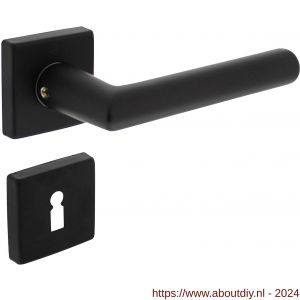 Intersteel Living 0058 deurkruk Broome op rozet 50x50x10 mm met 7 mm nokken met sleutelplaatje zwart - A26009128 - afbeelding 1