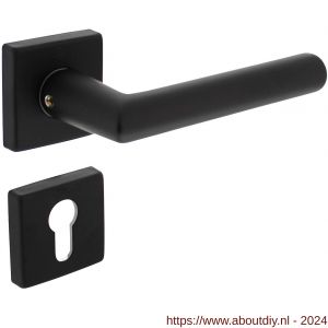 Intersteel Living 0058 deurkruk Broome op rozet 50x50x10 mm met 7 mm nokken met profielcilinderplaatje zwart - A26009129 - afbeelding 1