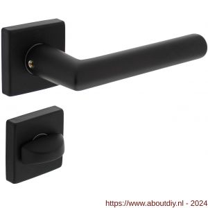 Intersteel Living 0058 deurkruk Broome op rozet 50x50x10 mm met 7 mm nokken met WC-sluiting 8 mm zwart - A26009130 - afbeelding 1