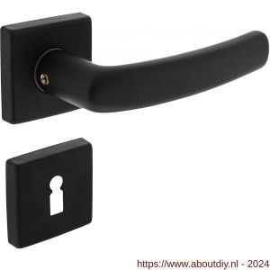 Intersteel Living 0059 deurkruk Denham op rozet 50x50x10 mm met 7 mm nokken met sleutelplaatje zwart - A26009133 - afbeelding 1