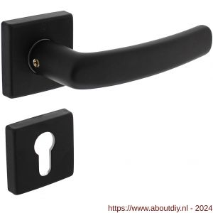 Intersteel Living 0059 deurkruk Denham op rozet 50x50x10 mm met 7 mm nokken met profielcilinderplaatje zwart - A26009134 - afbeelding 1