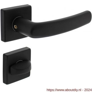 Intersteel Living 0059 deurkruk Denham op rozet 50x50x10 mm met 7 mm nokken met WC-sluiting 8 mm zwart - A26009135 - afbeelding 1