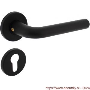 Intersteel Living 0073 deurkruk Derby op rozet diameter 50x7 mm met 7 mm nokken met profielcilinderplaatje zwart - A26009144 - afbeelding 1