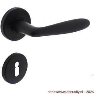 Intersteel Living 0200 deurkruk Phobos op rozet met sleutelplaatje mat zwart - A26008177 - afbeelding 1