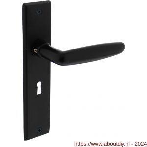 Intersteel Living 0225 deurkruk Sophie met schild 181x41x7 mm sleutelgat 56 mm mat zwart - A26008186 - afbeelding 1
