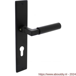 Intersteel Living 0378 deurkruk Bau-stil met schild 236x44x6 mm profielcilindergat 72 mm mat zwart - A26008195 - afbeelding 1