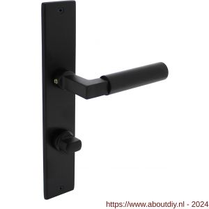 Intersteel Living 0378 deurkruk Bau-stil met schild 236x44x6 mm WC 63/8 mm mat zwart - A26008196 - afbeelding 1