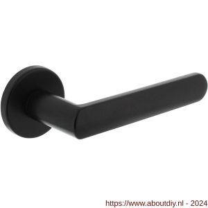 Intersteel 0464 gatdeel deurkruk rechts Sora met geveerde kunststof rozet met nokken diameter 50x7 mm zwart - A26010244 - afbeelding 1