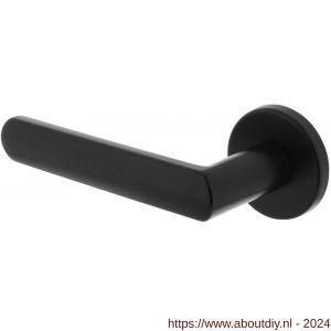 Intersteel 0464 gatdeel deurkruk links Sora met geveerde kunststof rozet met nokken diameter 50x7 mm zwart - A26010245 - afbeelding 1