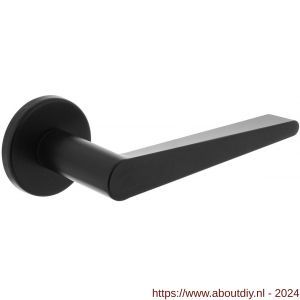 Intersteel 0465 gatdeel deurkruk rechts Tiga met geveerde kunststof rozet met nokken diameter 50x7 mm zwart - A26010246 - afbeelding 1