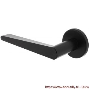 Intersteel 0465 gatdeel deurkruk links Tiga met geveerde kunststof rozet met nokken diameter 50x7 mm zwart - A26010247 - afbeelding 1