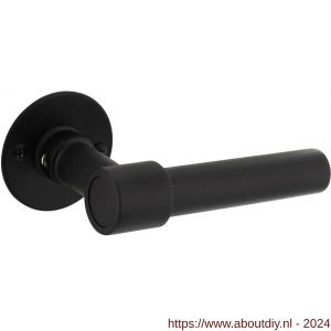 Intersteel Living 1670 gatdeel deurkruk L-model recht met ronde platte rozet 50x2 mm RVS-zwart - A26008224 - afbeelding 1