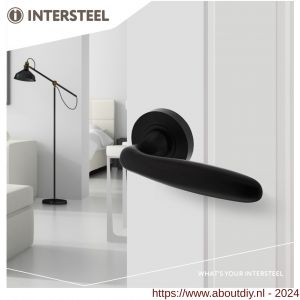 Intersteel Living 1692 deurkruk Bjorn op ronde rozet 52x10 mm met nokken mat zwart - A26008230 - afbeelding 3