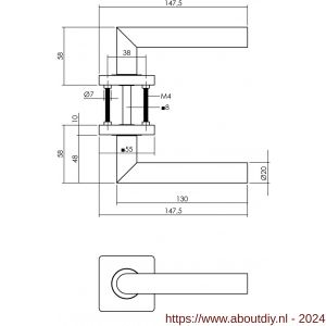 Intersteel Living 1707 deurkruk Bastian op rozet 55x55x10 mm zwart - A26009156 - afbeelding 2