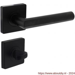 Intersteel Living 1707 deurkruk Bastian op rozet 55x55x10 mm met toiletsluiting 8 mm zwart - A26009161 - afbeelding 1