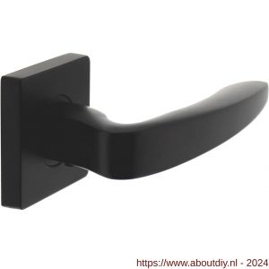 Intersteel Living 1711 deurkruk Zeus op vierkant rozet 7 mm nokken mat zwart - A26006759 - afbeelding 1
