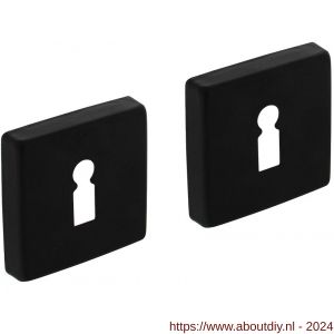Intersteel Living 3093 sleutelplaatje kunststof verdekt met nokken vierkant 50x50x10 mm aluminium zwart - A26009166 - afbeelding 1