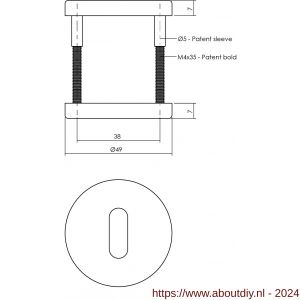 Intersteel Living 3174 sleutelplaatje kunststof verdekt diameter 50x7 mm zwart - A26009930 - afbeelding 2