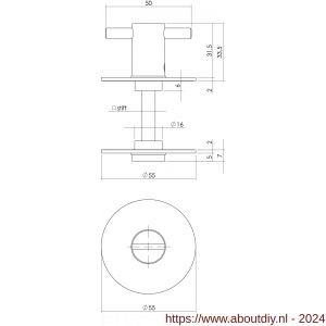 Intersteel Living 3403 WC sluiting 5 mm renovatie zelfklevend diameter 55x2 mm RVS-zwart - A26006792 - afbeelding 2