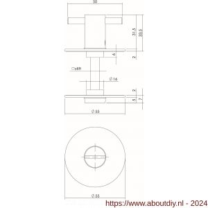 Intersteel Living 3403 WC sluiting 8 mm renovatie zelfklevend diameter 55x2 mm RVS-zwart - A26006793 - afbeelding 2
