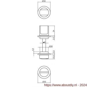 Intersteel Living 3438 WC-sluiting 8 mm minimalistisch zelfklevend diameter 30x2,5 mm RVS zwart - A26009575 - afbeelding 2