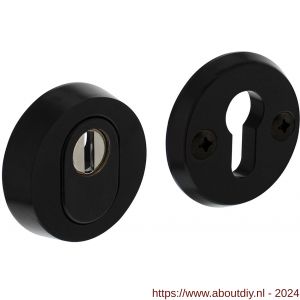 Intersteel Living 3750 SKG3 veiligheids rozet rond diameter 60 mm met kerntrek beveiliging aluminium-zwart - A26008286 - afbeelding 1
