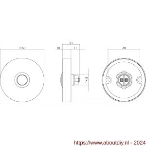 Intersteel Living 3990 beldrukker rond verdekt diameter 53x10 mm RVS-mat zwart - A26006811 - afbeelding 2