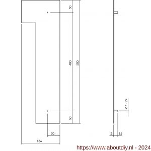 Intersteel Living 4021 huisnummer 1 XXL hoogte 500 mm RVS-mat zwart - A26009187 - afbeelding 2