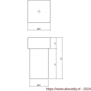 Intersteel Living 4421 deurstop Vierkant universeel 56x30x30 mm zwart - A26009197 - afbeelding 2