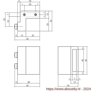 Intersteel Living 4501 set van 2 stoppers voor schuifdeursysteem met bevestiging mat zwart - A26008314 - afbeelding 2